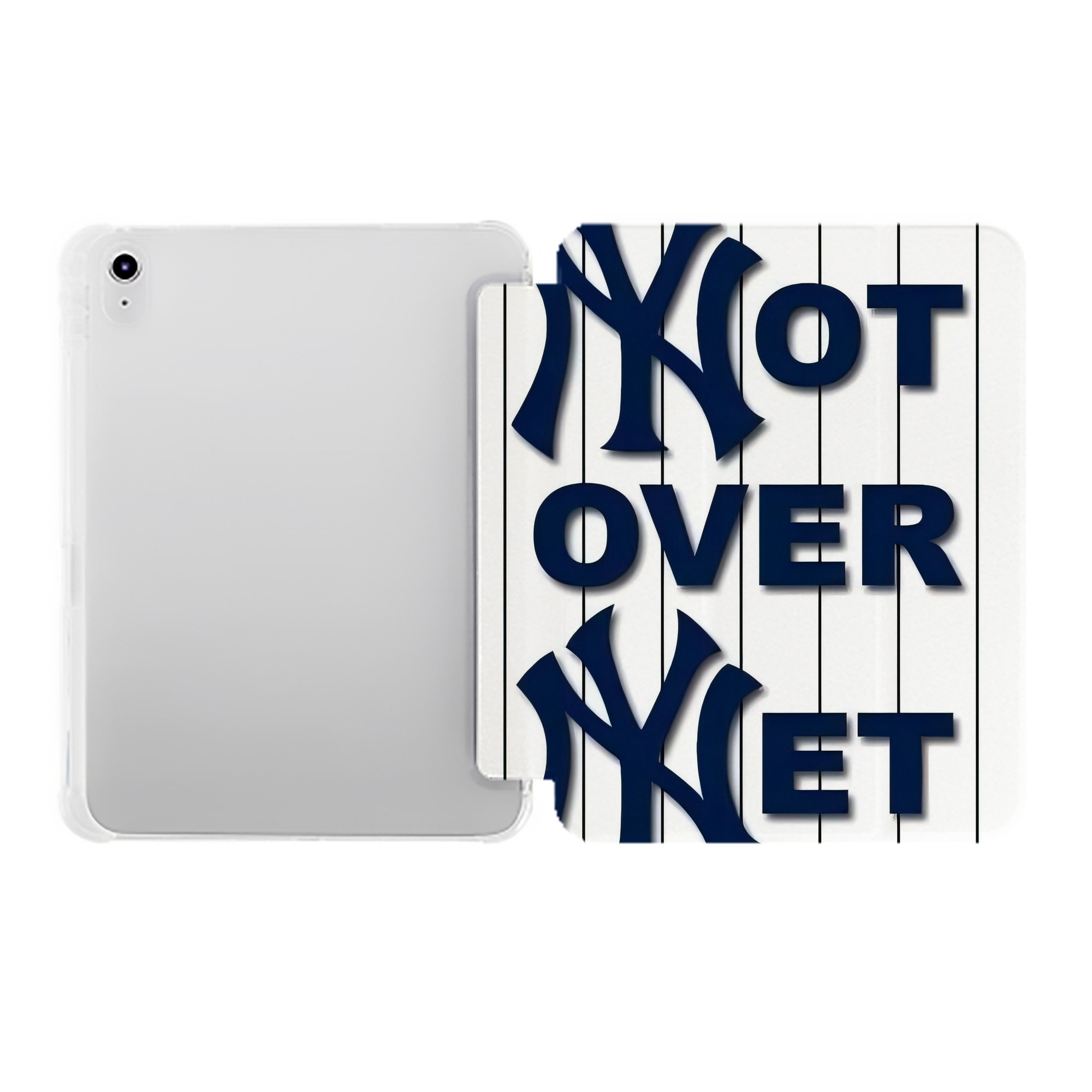 New York Yankees Not over Net Premium Tri-Fold PU Leather & Silicone IPad Case With Pencil Slot – Fits 9.5,10.5,10.9 – Adjustable Stand, Slim, Protective